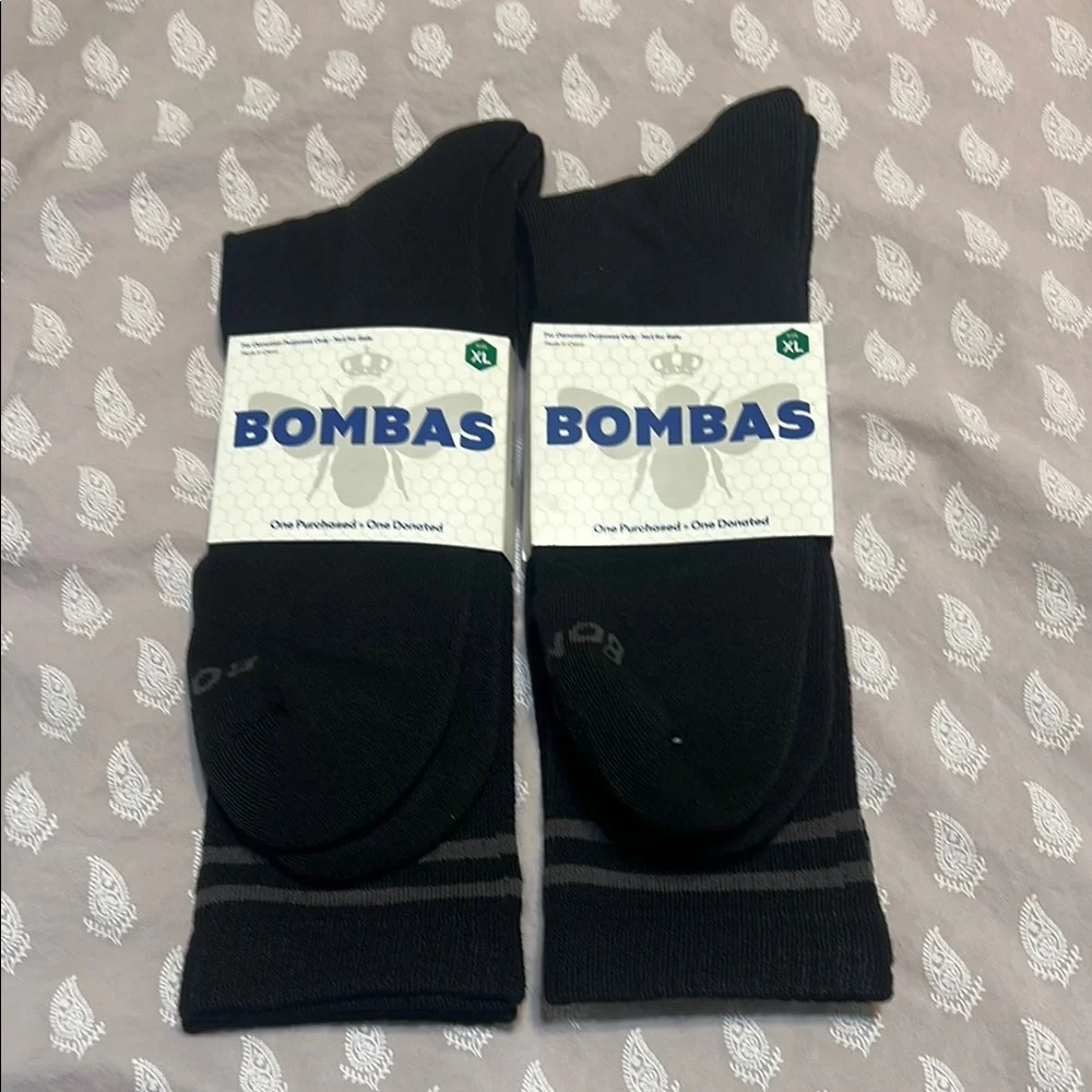 Bombas Black Casual Socks Versatile Everyday Comfort x 2